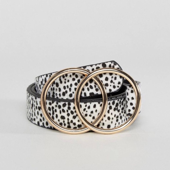 LIKE NEW 🐆 ASOS animal print double gold circle waist / hip belt. - Picture 2 of 9